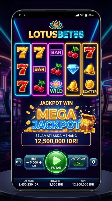 Screenshot antarmuka pengguna aplikasi lotusbet88 yang intuitif.